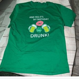 Funny birthday green T-shirt. Size 2X